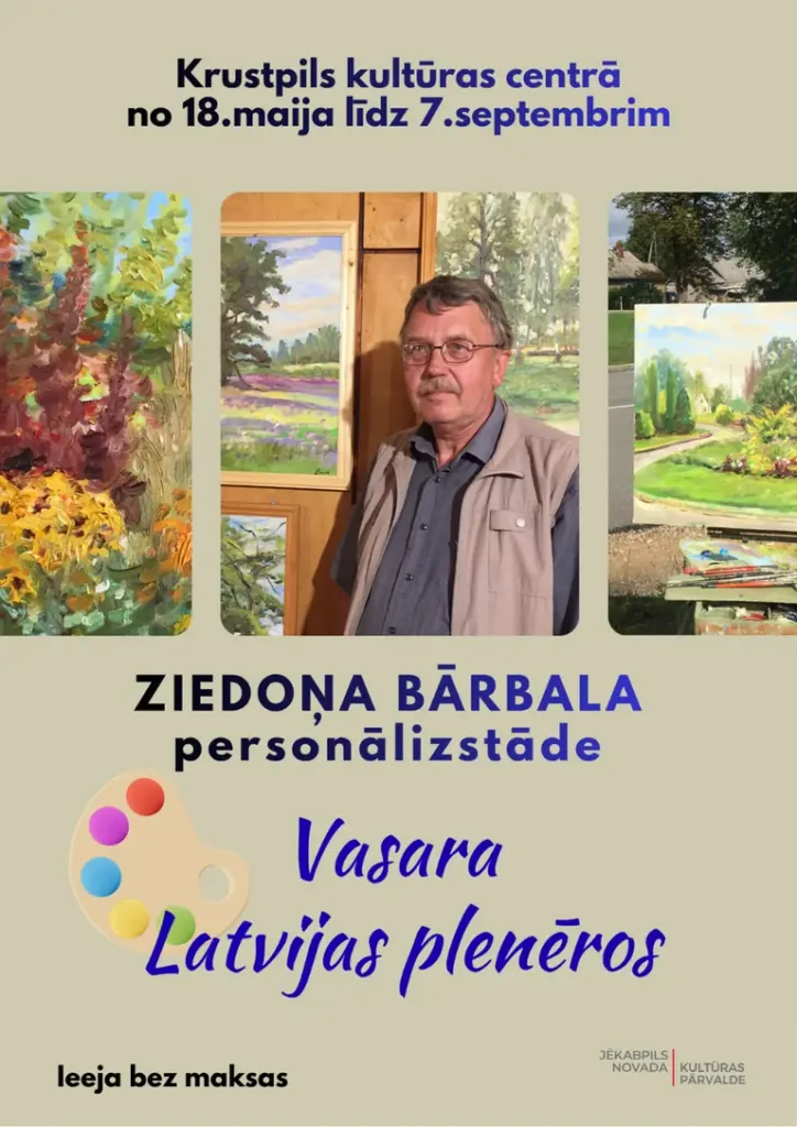 Jēkabpilī bez maksas skatāma izstāde “Vasara Latvijas plenēros”